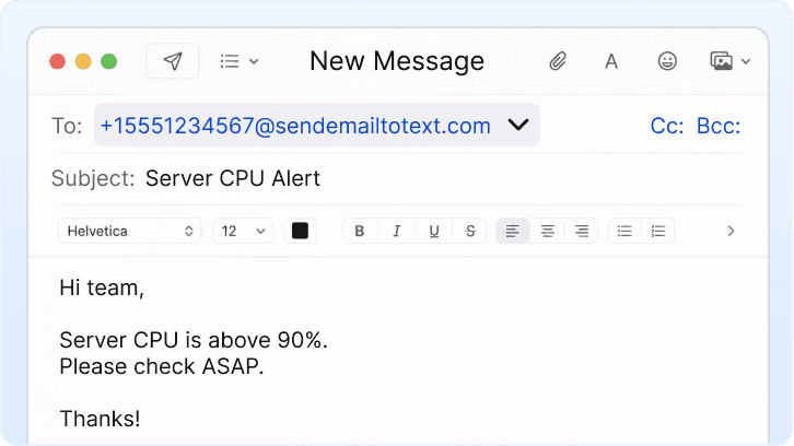 Manual Compose from Apple Mail