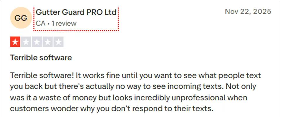 Incoming message visibility issues- Simpletexting