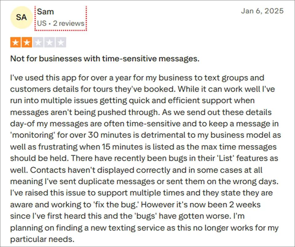 Time sensitive messaging issues- Simpletexting