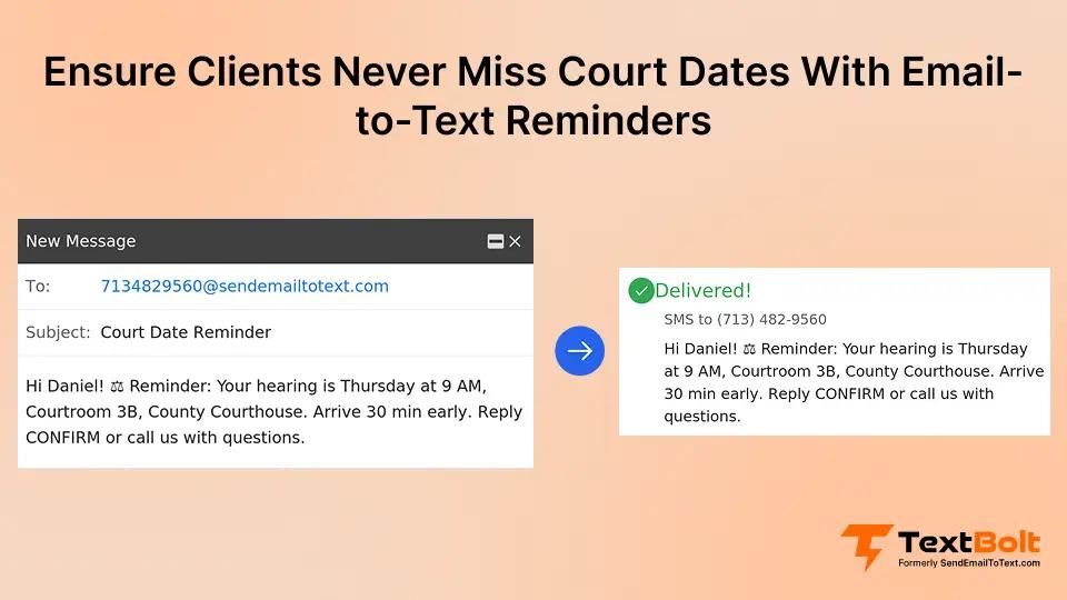 Ensure Clients Never Miss Court Dates With Email-to-Text Reminders
