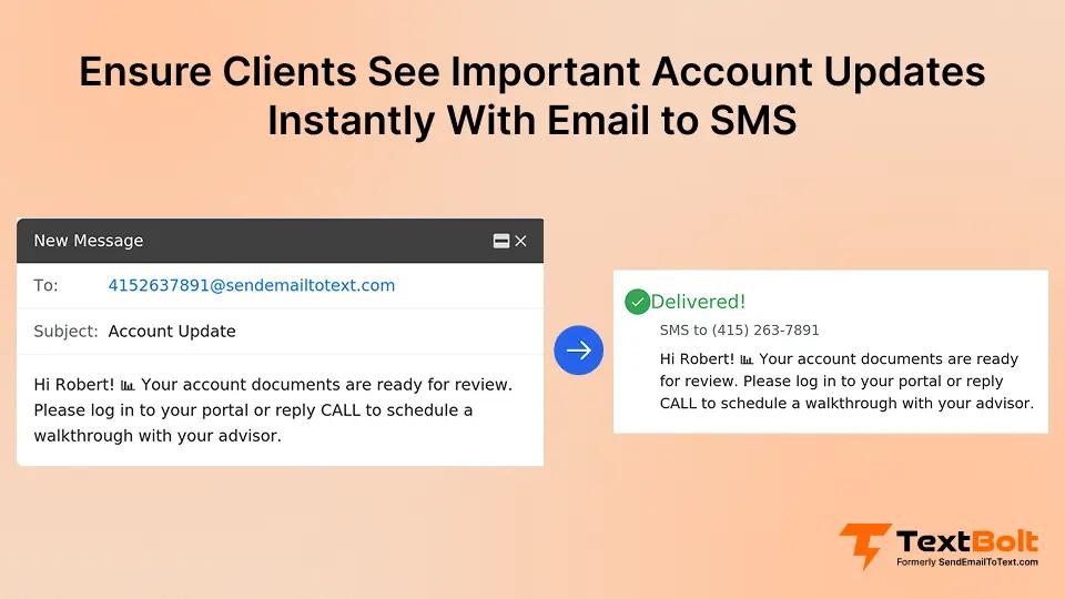 Ensure Clients See Important Account Updates Instantly With Email to SMS