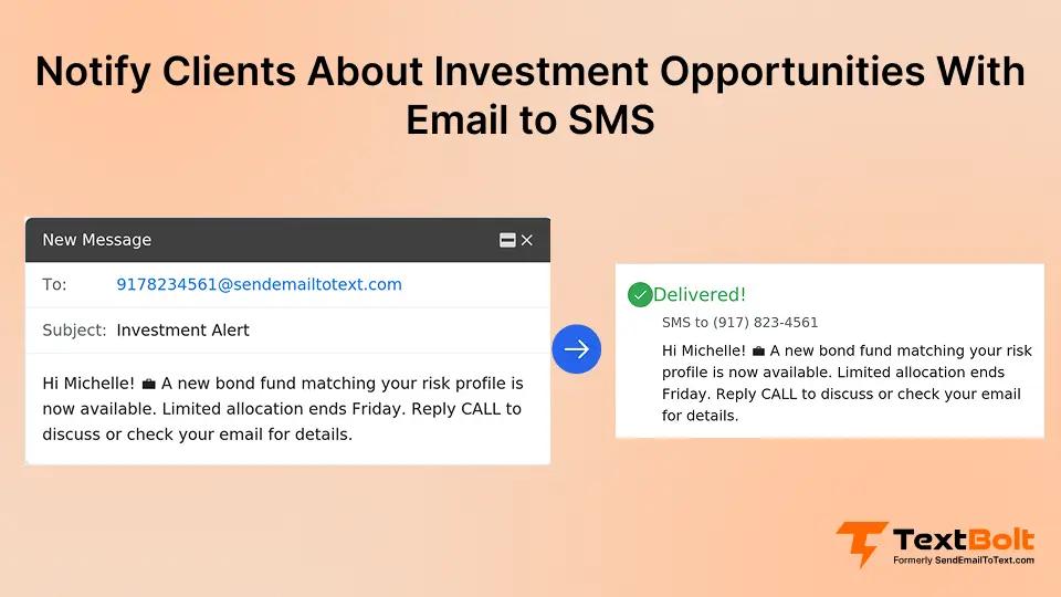 Notify Clients About Investment Opportunities With Email to SMS